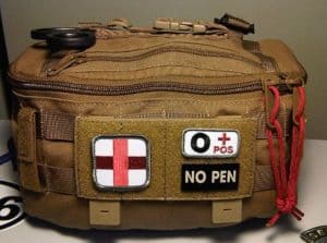 3x4 inch Tactical hook:loop Modular Badge Morale Panel Brown on a bag