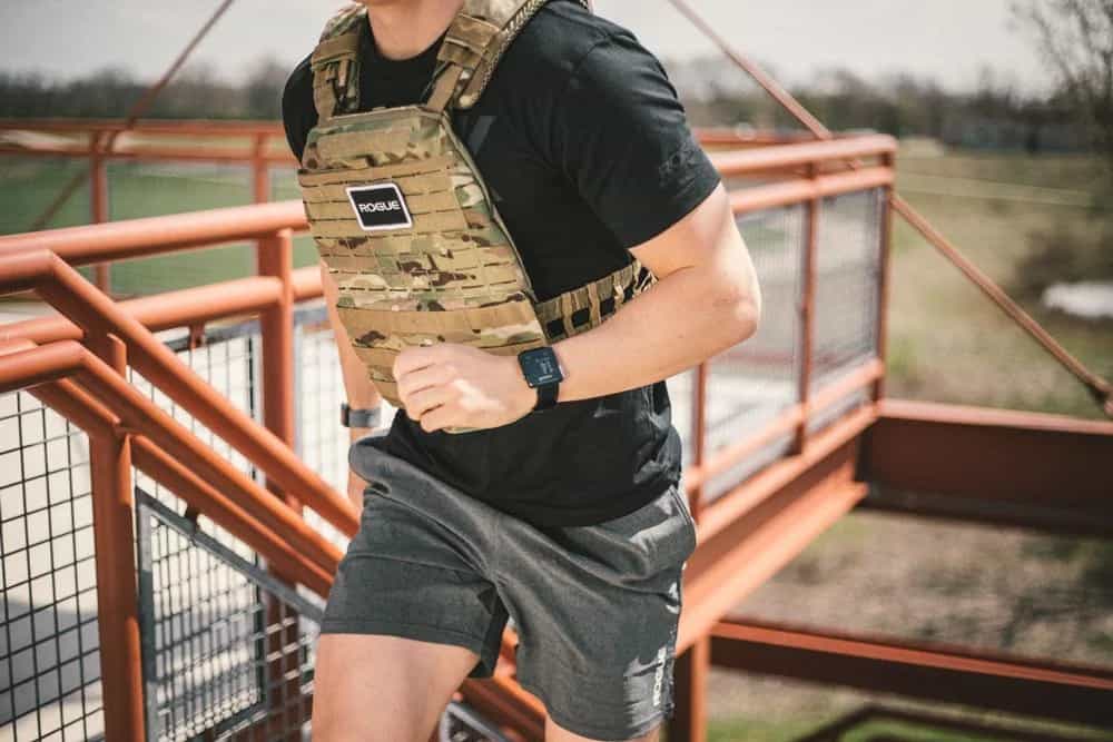 5.11 TacTec Plate Carrier in use by a CrossFit athlete for the Murph WOD.