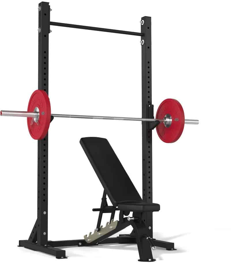 American Barbell Pull-Up Squat Stand with barbell