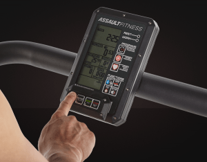 LCD Console used with the Assault AirRunner Treadmill. This is the best motorless treadmill. It can burn up to 30% more calories compared to a traditional motorized treadmill and helps to ensure bio-mechanically correct form.
