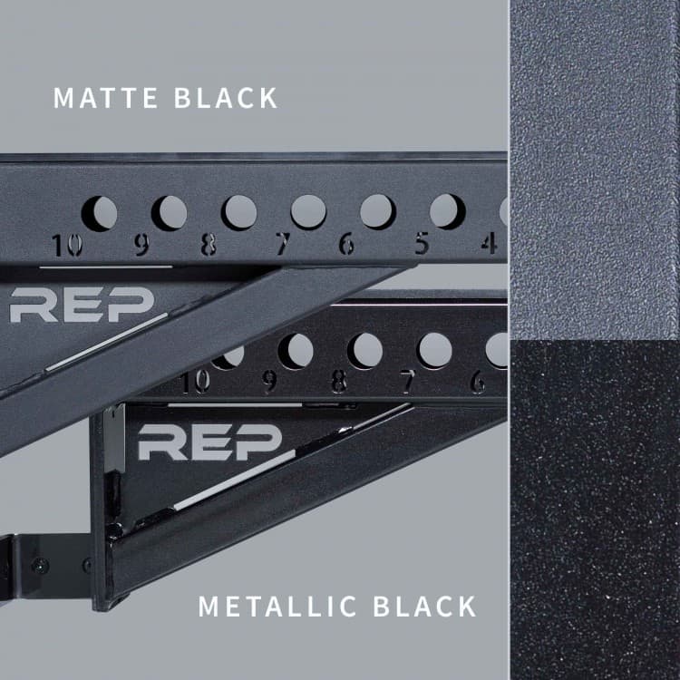 FB-5000 Wide Pad Bench - from Rep Fitness - Matte Black vs Mettalic Black