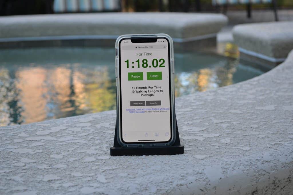 The Fit At Midlife Home and Travel WOD Generator works great on iPads, iPhones, and other devices like Android. Combine with an iPad and a simple tablet stand and you have a low-cost, effective, portal timing solution for fitness and exercise - anywhere!