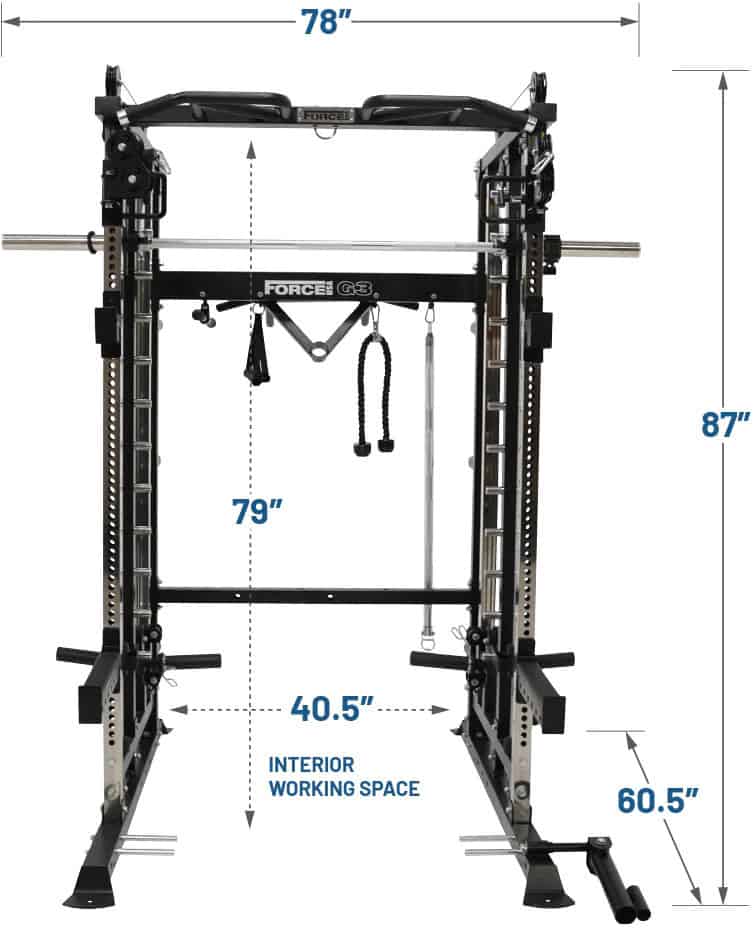 Force USA G3 All-In-One Trainer dimensions