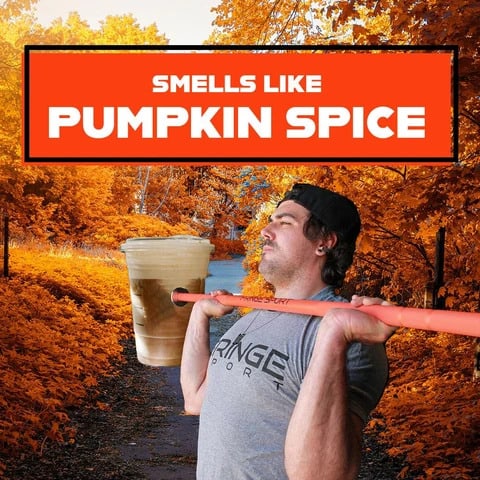 Fringe Sport 20kg Pumpkin Spice Barbell smells like pumpkin spice