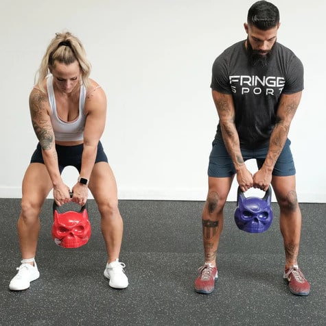 Fringe Sport Hells Bells Kettlebells with athletes