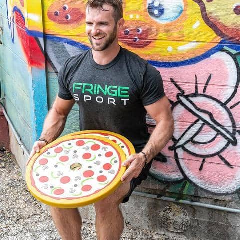 Fringe Sport Pizza & Donut Bumper Set (10lb Pair) with an athlete 2