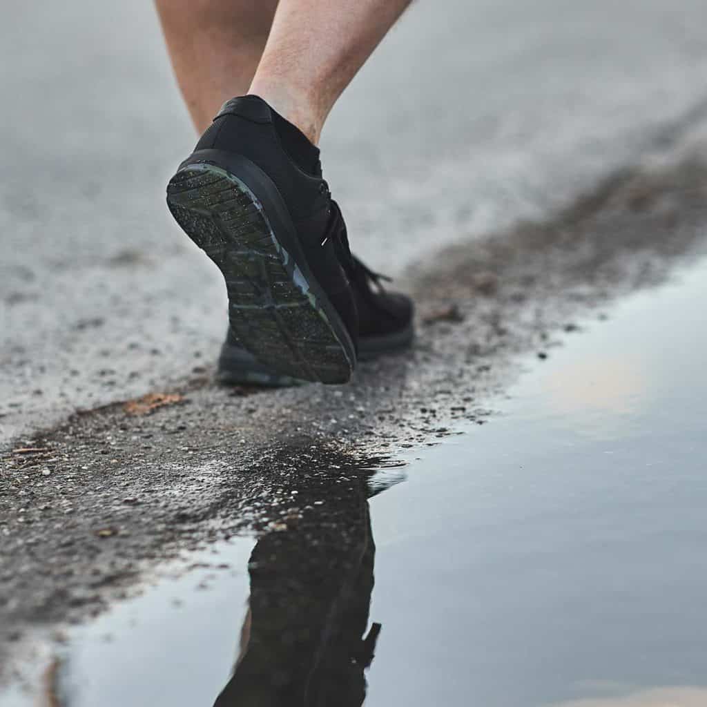 GORUCK Ballistic Trainers - Black + Camo worn wet street