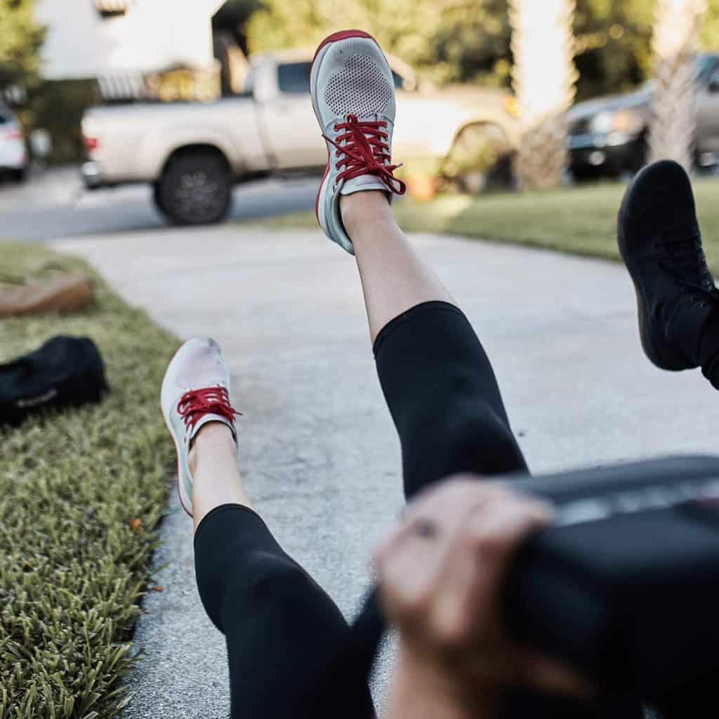 GORUCK Ballistic Trainers - Lunar Rock + Red flutter kicks