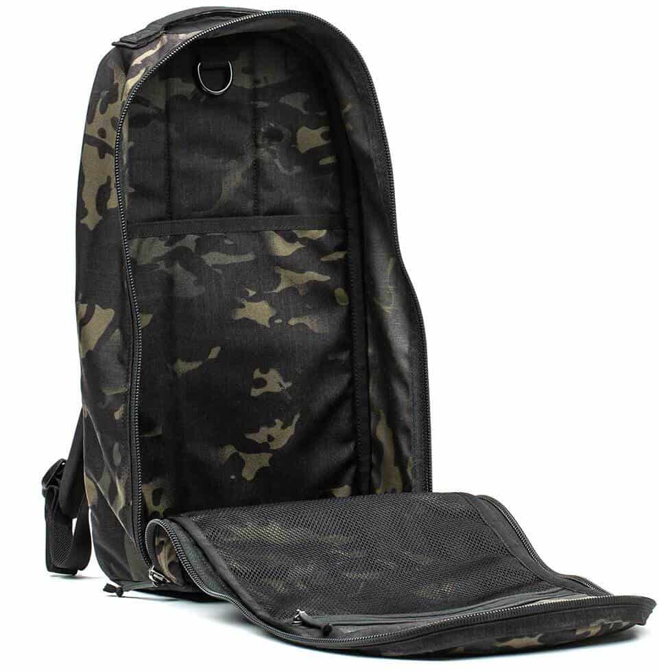 GORUCK Bullet Ruck 15L Black Multicam inside quarter view