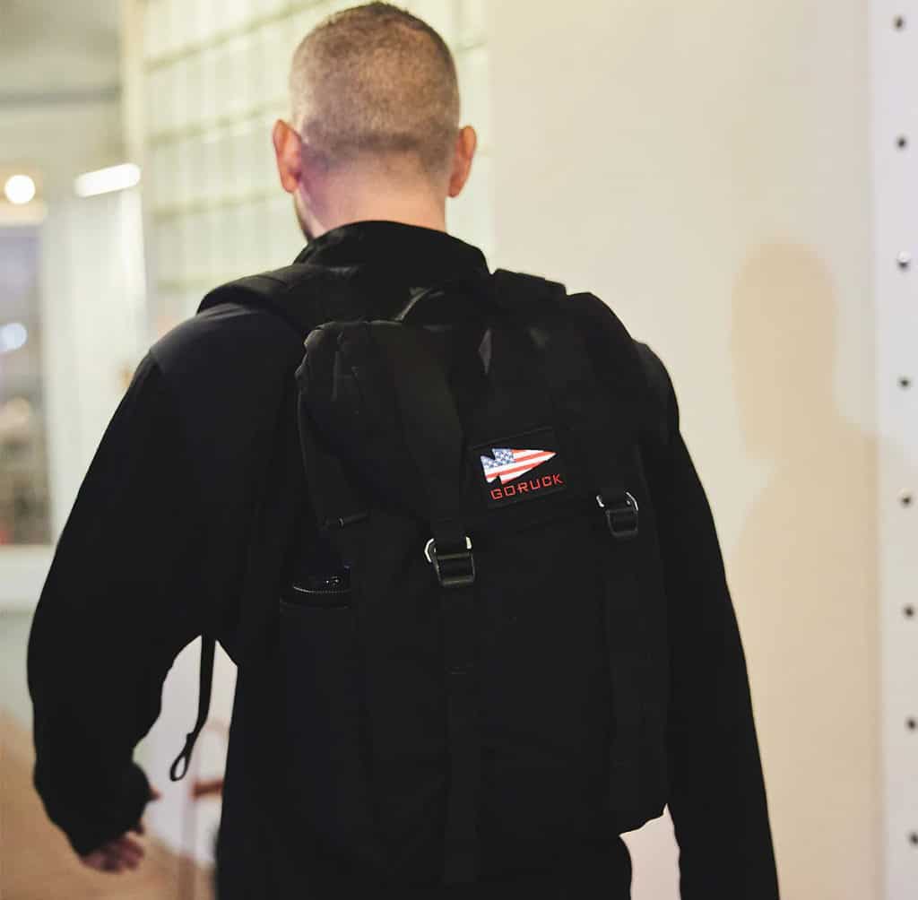 GORUCK M22 Pack worn by an athlete