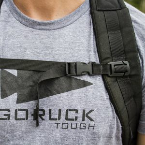 Removable sternum straps attach via clasps to the MOLLE webbing on the shoulder straps of a ruck for stabilization.