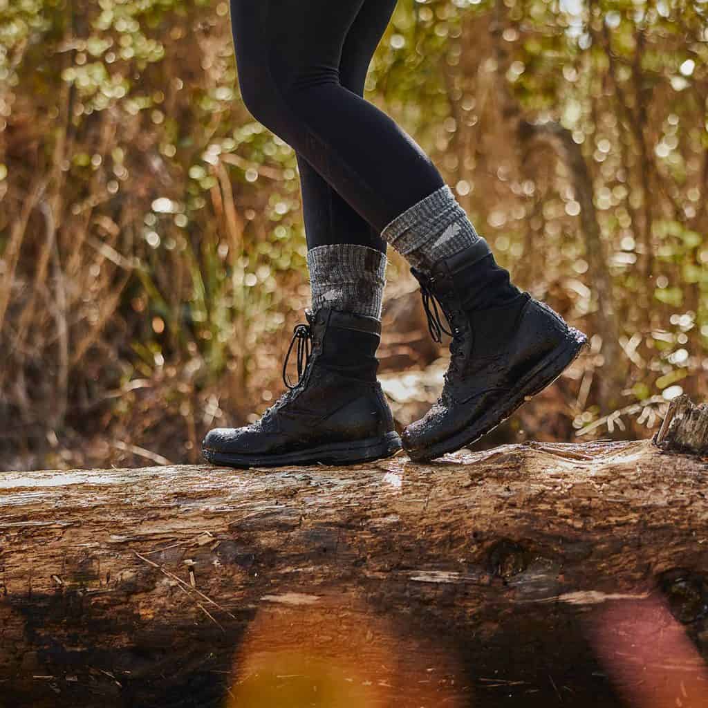 GORUCK Merino Challenge Socks charcoal worn by an athlete 3