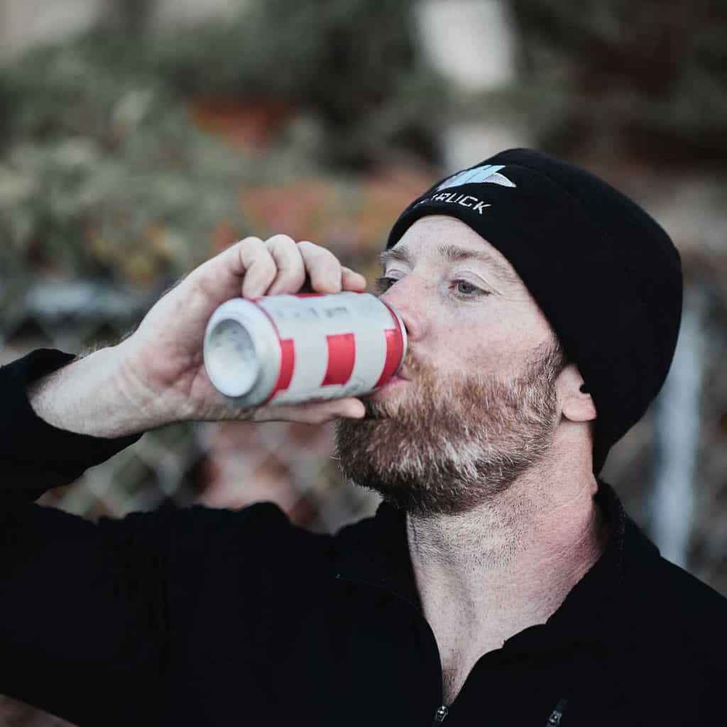 GORUCK Performance Beanie drinking