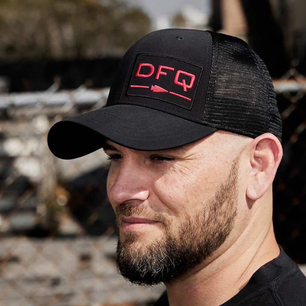 GORUCK Performance Trucker Hat worn by an athlete
