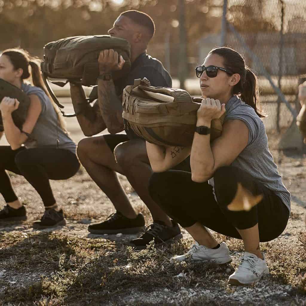 GORUCK Rucker 4 with MTNTOUGH+ Training Program Bundle coyote squats