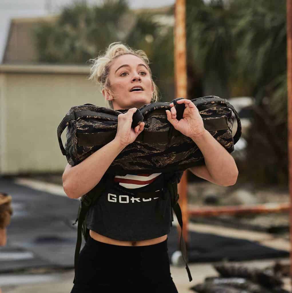 GORUCK Sandbags 2.0 40lb with an athlete