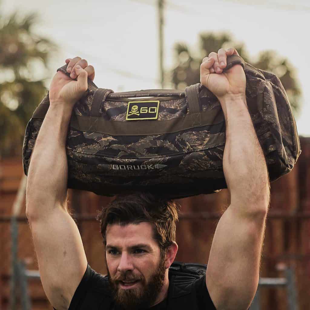 GORUCK Sandbags 2.0 60lb with an athlete