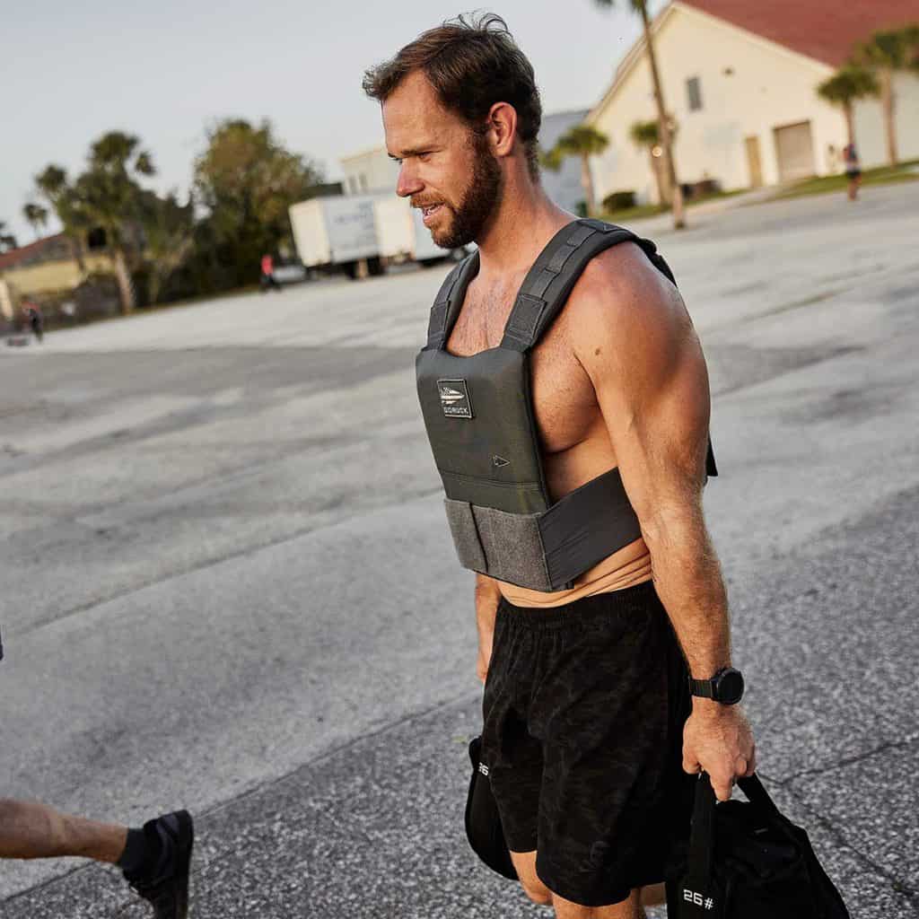 GORUCK Training Weight Vest with an athlete 2