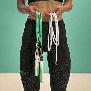 The Infinity System - The CrossRope Get Lean Set - The jump rope set designed for your weight loss goals. Includes Slim Handles, 1/4 LB Infinity Rope, and 1/2 LB Infinity Rope.