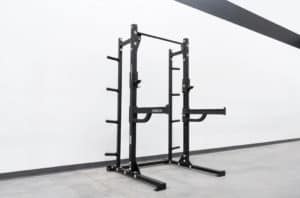 High Squat Rack with Storage and Spotter Arms quarter view right