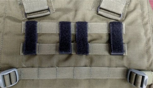 MOLLE PANEL ACCESSORIES Del Molle Strips for Attaching Tactical ID Patches - for 3-inch high patches - 4-count - Black