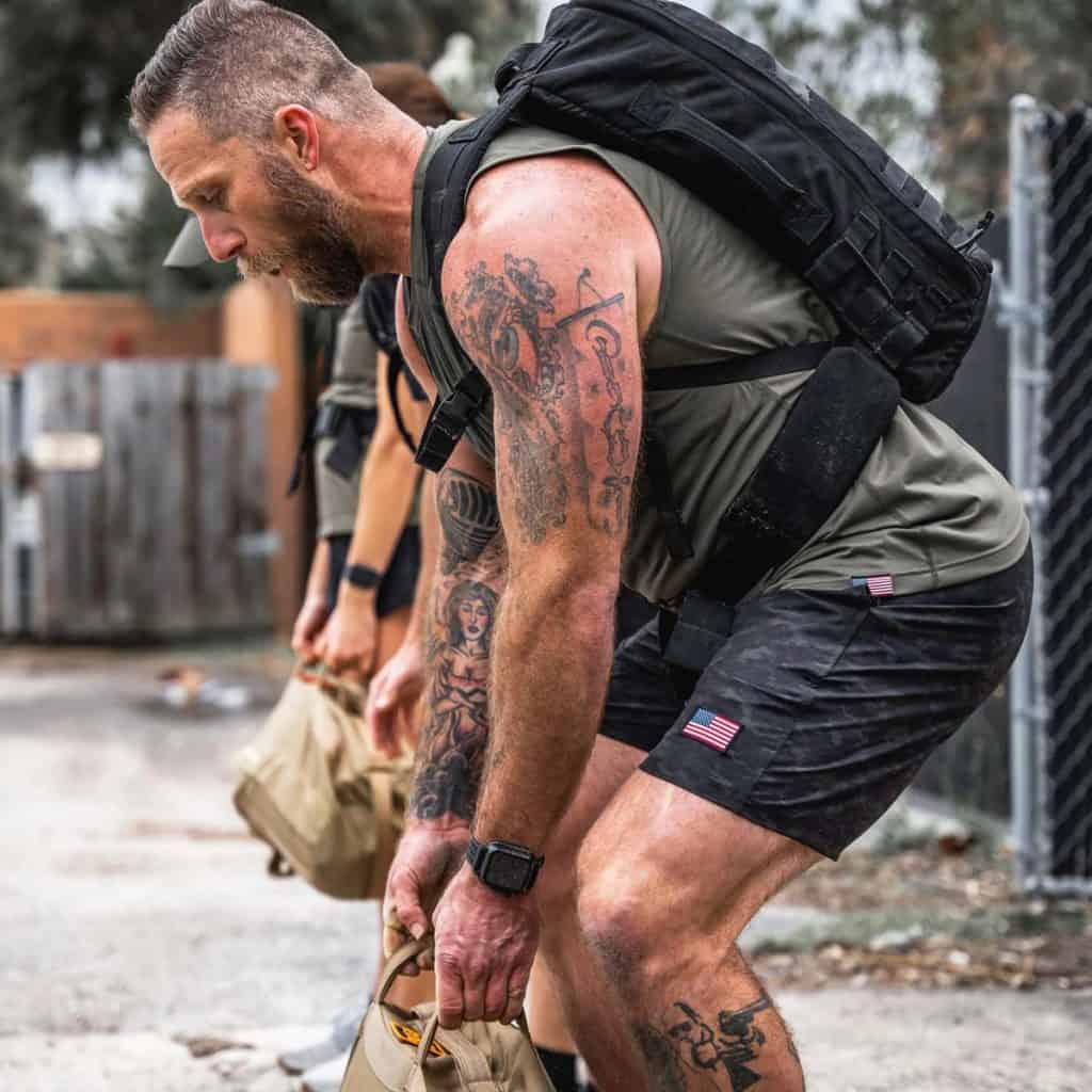 Men’s American Training Shorts camo when worn