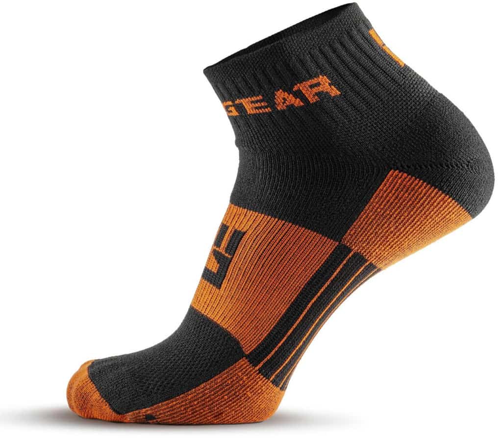 MudGear 1 4 Crew Socks - Black Orange side view left