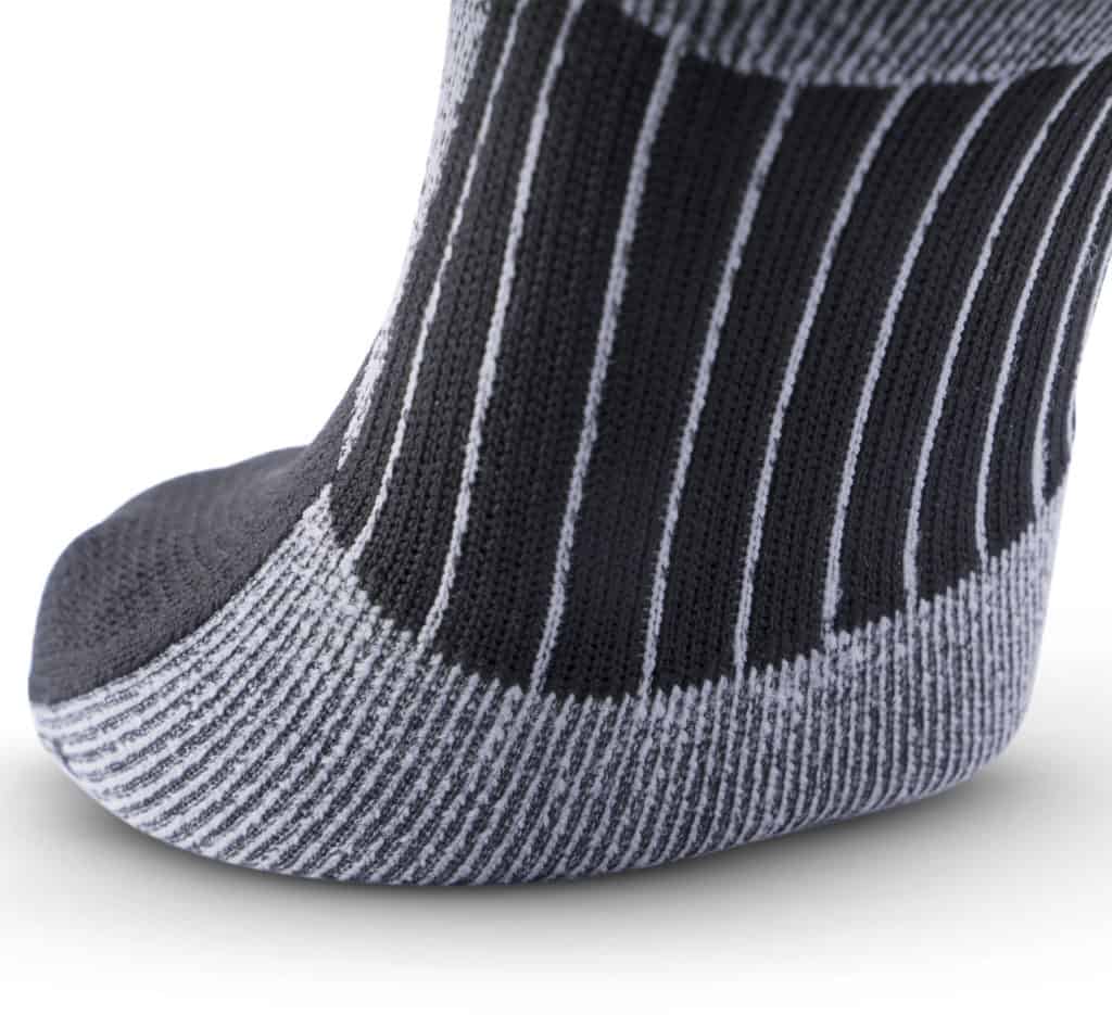 MudGear No-Show Running Socks - Black Gray closeup