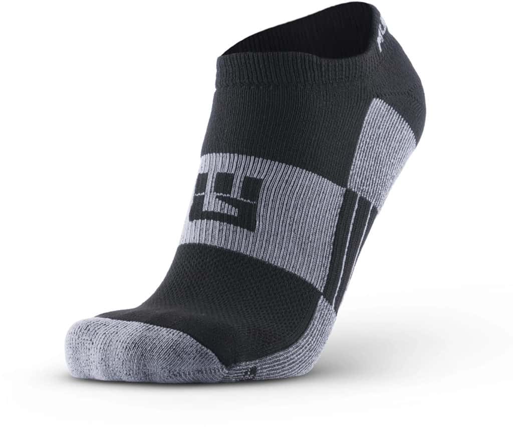 MudGear No-Show Running Socks - Black Gray left