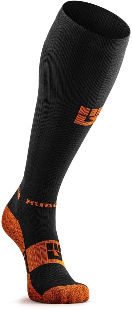 MudGear Tall Compression Socks Black Orange front