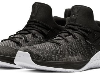 The Metcon Flyknit design includes molded flex grooves in the forefoot, along with a rubberized heel for traction and Nike's vectran filament "Flywire" technology in the midfoot for freedom of movement. Metcons are built for a lockdown fit and a dependable flat platform foundation, improving explosiveness on heavy lifts. The shoe’s light flyknit upper and stretch-woven sleeve also make it uniquely optimized for the demands of high-intensity, cross-training athletes.