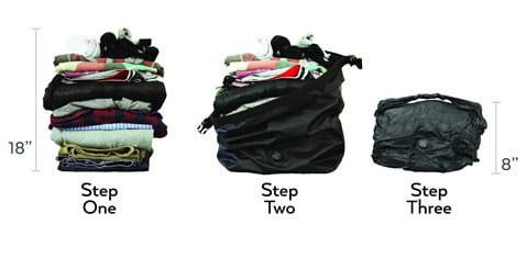 The NOMATIC Vaccuum bag helps make more space in your ruck - by compressing out all the air - fit more in the same space.