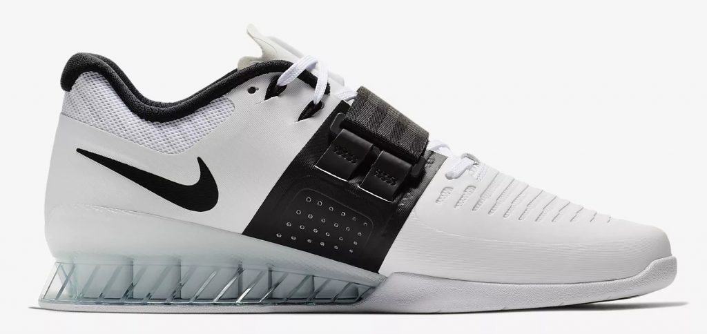Nike Romaleos 3 Weightlifting Shoe Mens White Black Right Side 1024x484 