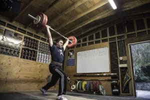 The Rogue Oly Ohio Weightlifting belt in action 