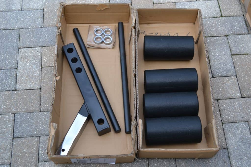 The AB-5000/5100 Leg Attachment - parts before they are assembled.