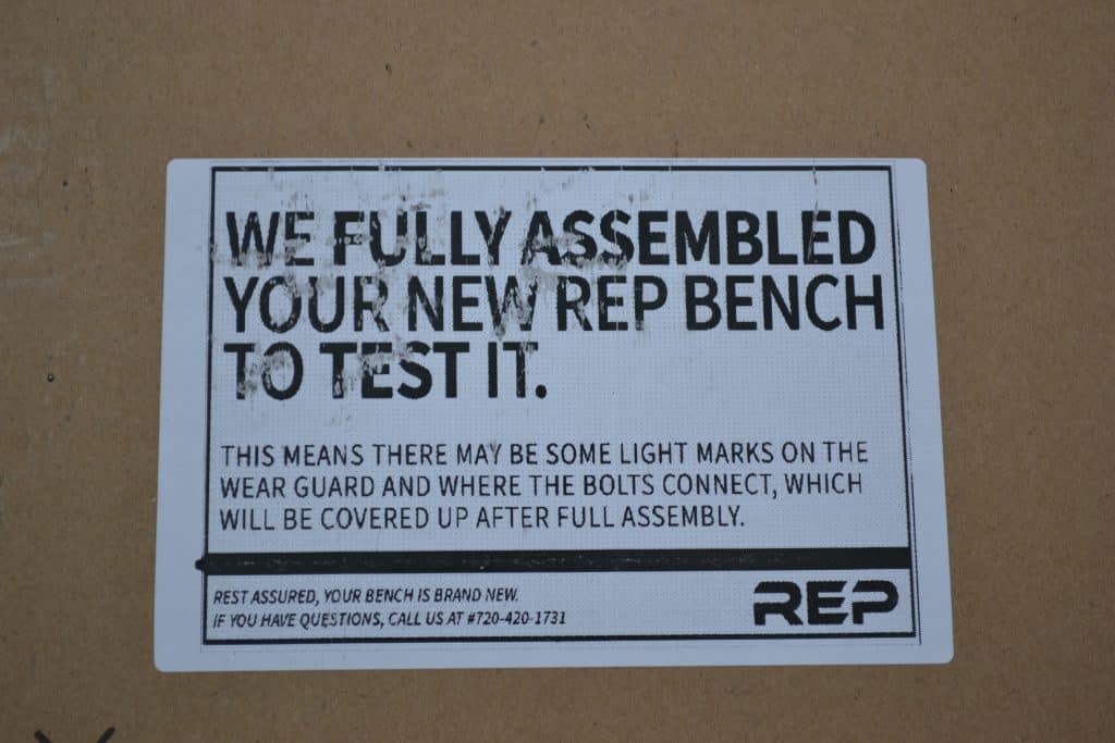 REP AB-5000 bench is fully assembled before leaving the factory - so you know it is gonna go together right.