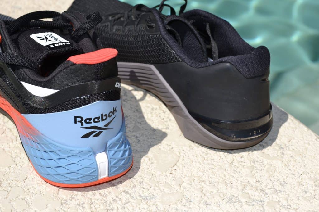 Reebok Nano X versus Nike Metcon 5 - heel