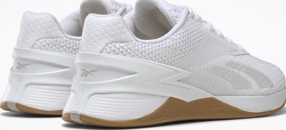 Reebok Nano X3 Womens Shoes white quarter back pair