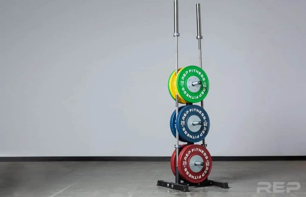 Rep Bar and Bumper Plate Tree with weights