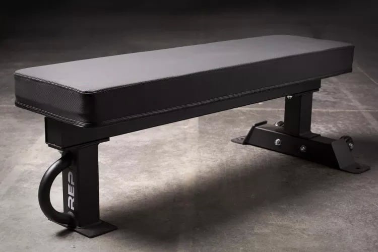 Rep FB-5000 Competition Bench - Why a 3-Post Flat Bench? Nothing in the way of your feet, at powerlifting competition spec height, and rated to 1,000 lbs at an incredible price