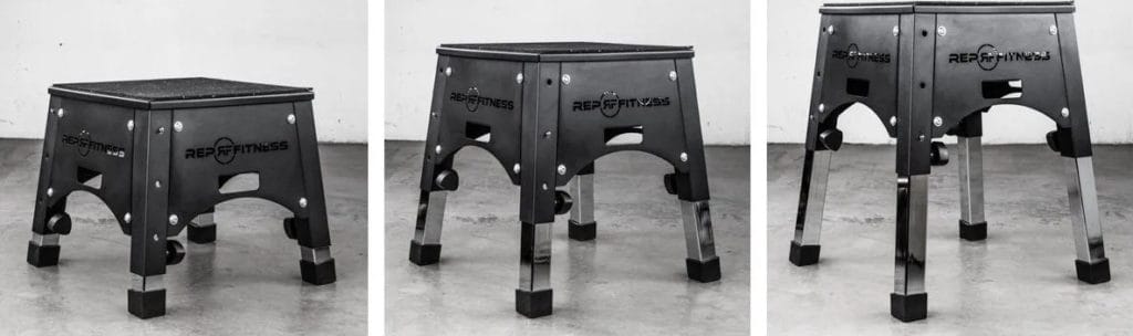 Rep Fitness Adjustable Plyo Box different heights