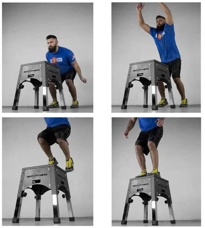 Rep Fitness Adjustable Plyo Box with a user