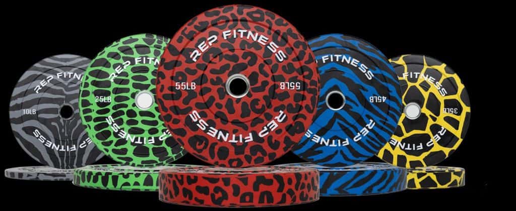 Rep Fitness Animal Print Bumper Plates full set