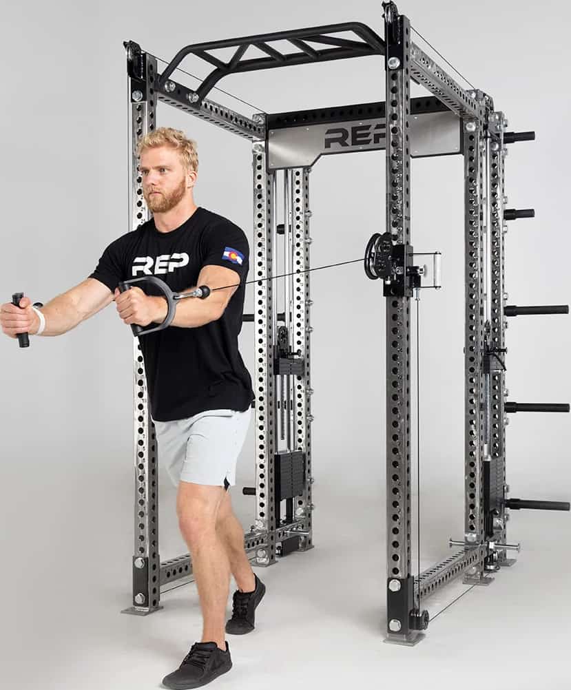 Rep Fitness Athena Selectorized Side-Mount Functional Trainer with an athlete 2