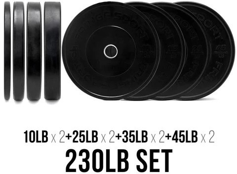 Rep Fitness Black Bumper Plate Sets 230lb set