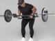 Rep Fitness Cambered Swiss Bar with a user 4
