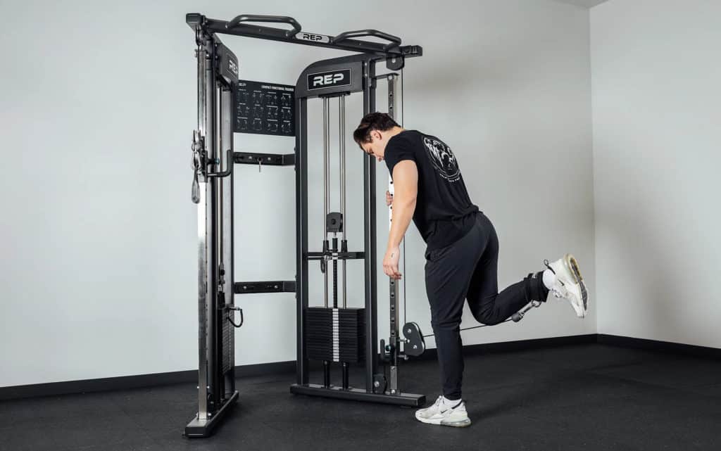 Rep Fitness FT-3000 Compact Functional Trainer 2.0 with an athlete 5