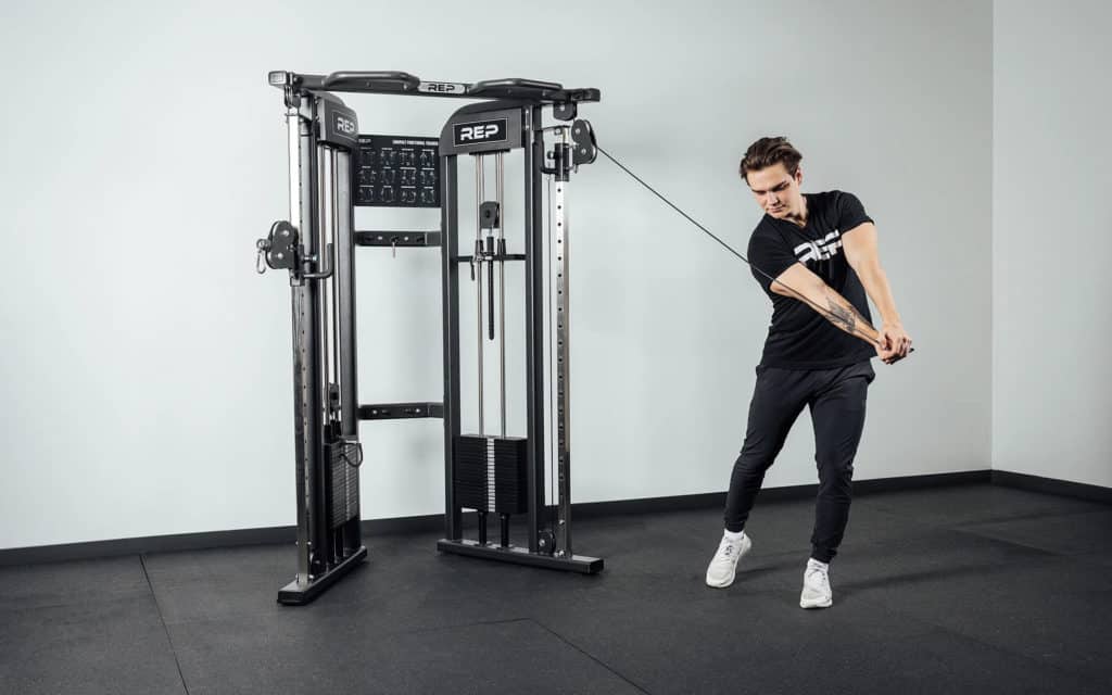 Rep Fitness FT-3000 Compact Functional Trainer 2.0 with an athlete 8