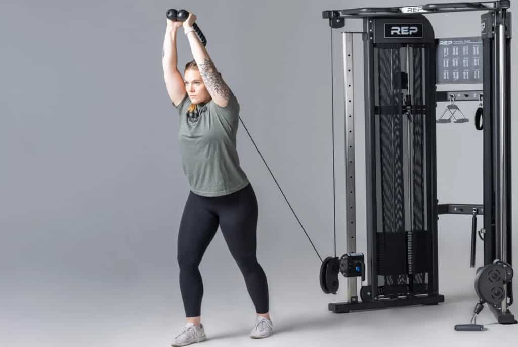 Rep Fitness FT-3000 Compact Functional Trainer with an athlete 3