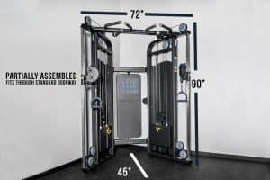 The dimensions of the Rep Multi-Grip Functional Trainer